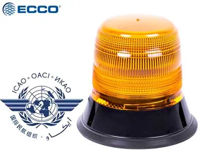 ECCO LED Rotorblink Amber 10-30V med Magnetfod - Lufthavnsgodkendt - Ledekstralys.dk