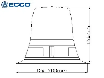 ECCO LED Rotorblink Amber 10-30V med Magnetfod - Lufthavnsgodkendt - Billede 2