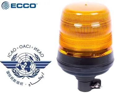 ECCO LED Flashing Beacon Advarselslys Ravgul 10-30V ø134x214mm ICAO Godkendt - Ledekstralys.dk