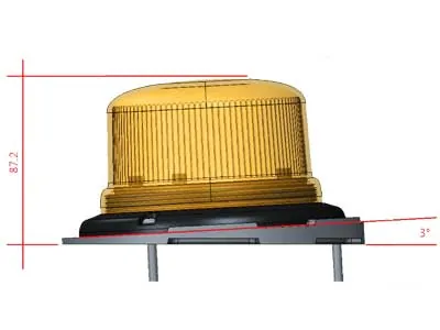 Beacon Mounting Wedge - Monteringskile til advarselslys 4° vinkling - Sort NBR - Billede 2