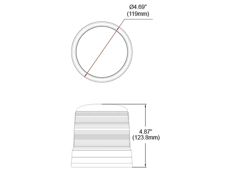 Axixtech LED Beacon Magnetisk Advarselslys 12/24V Dual Colour - Billede 2