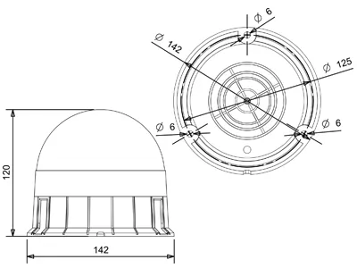 LED Rotorblink Ravgul 12-24V med Skruemontering - 8 LED 3 Blinkmønstre - Billede 2
