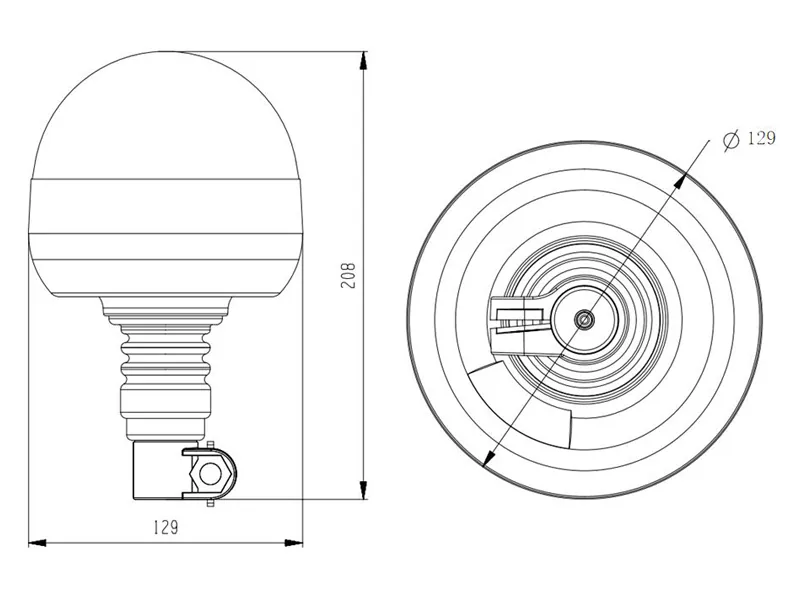 LED Rotorblink 12-24V Ravgul med Fleksibel Fastgørelse - 8 LED og 3 Blinkmønstre - Billede 2