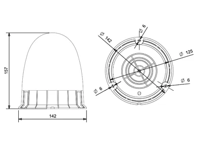 LED Blinkblink Advarselslys Gul 12-24V med 8 LED og 3 Blinkmønstre - Billede 2