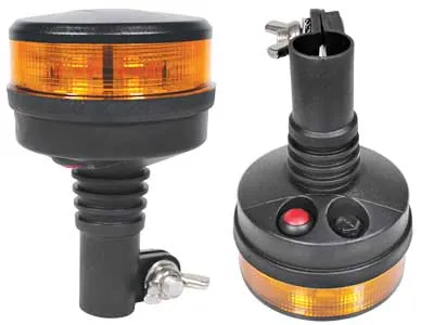 LED Rotorblink Amber 27W 12-24V DIN Montering - 10 Blinkmønstre - Ledekstralys.dk