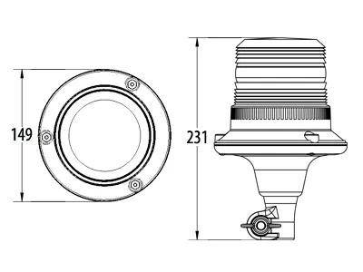 ECCO LED Rotorblink 12-24V Amber med Fleksibel Base - 9 LED - Billede 2