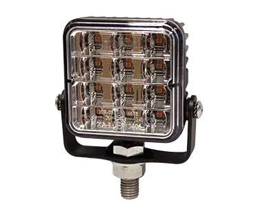 LED Advarselslys Gul 12-24V 74x74mm - Kompakt Signal Lampe med Synkronisering - Ledekstralys.dk
