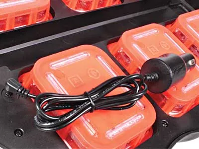 LED Advarselslys Sæt - 6 stk. Genopladelige med Trådløs Synkronisering og Kuffert - Billede 4