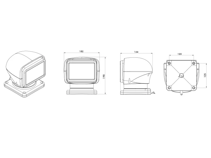 OCEAN VISION Fjernbetjent LED Søgelys 50W 12-24V 360° Rotation - Billede 7