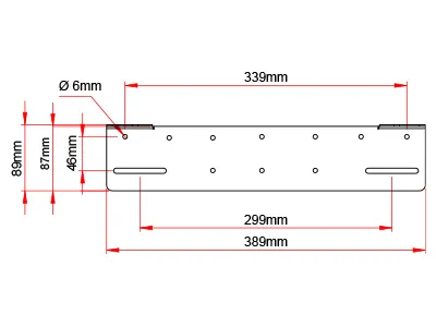 Auxiliary Light Rack monteringsbeslag til nummerpladelys - 389mm sort - Billede 2