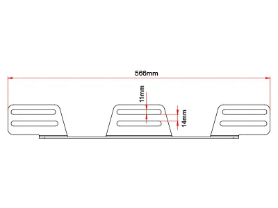 Auxiliary Light Rack i Rustfrit Stål - Holder til 3 Lamper - 566mm - HD Model 3mm - Billede 3