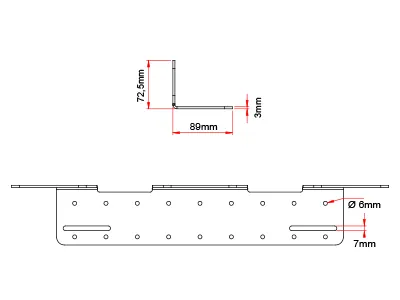Auxiliary Light Rack i Rustfrit Stål - Holder til 3 Lamper - 566mm - HD Model 3mm - Billede 4