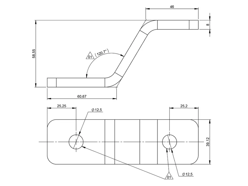Beslag til arbejdslys i rustfrit stål 8 mm, model 3043 - Billede 3
