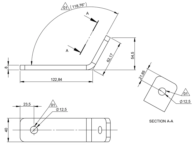 Beslag til arbejdslys i rustfrit stål 8 mm, model 3044 - Billede 3