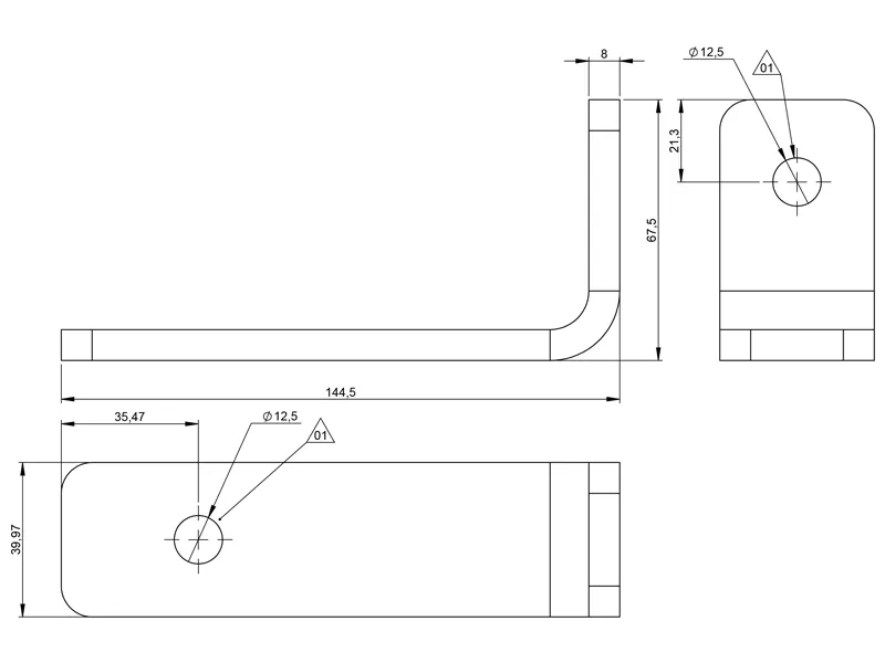 Beslag til arbejdslys i rustfrit stål 8 mm, model 3045 - Billede 3