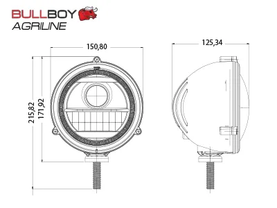 BULLBOY AGRILINE LED Forlygter 15W High/Low Beam 10-30V 700/1200lm - Billede 4