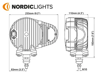 NORDIC Sculptor N6002 LED Forlygte Dualbeam 22W/44W Højre 9-32V - Billede 4
