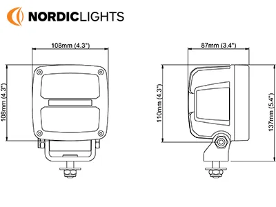 Nordic Lights Scorpius Pro 445 LED Arbejdslys 12-24V 4400lm Wide Flood - Billede 2