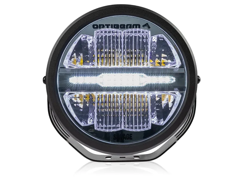 Optibeam Savage 9 LED Fjernlys 7200lm 9-36V med Hvid/Gul Positionslys - Billede 5
