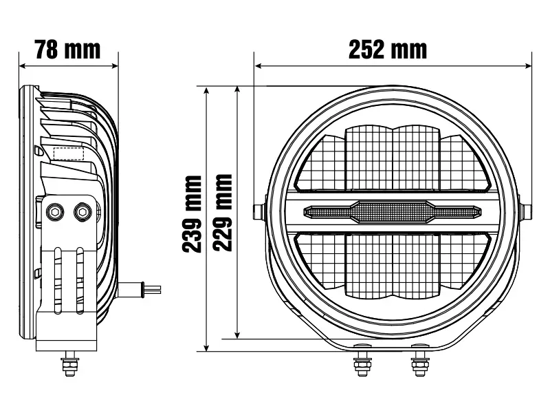 Optibeam Savage 9 LED Fjernlys 7200lm 9-36V med Hvid/Gul Positionslys - Billede 9