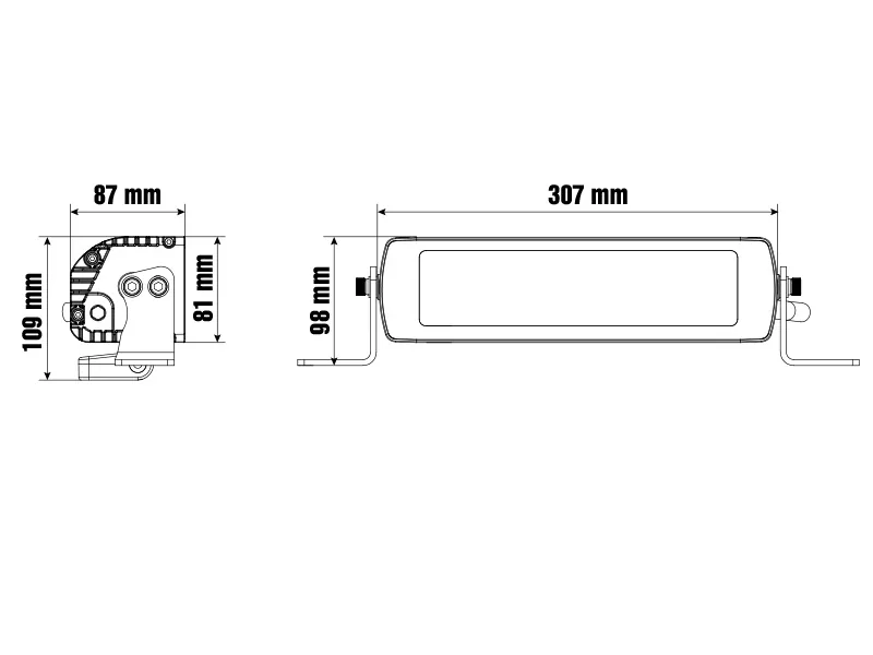 Optibeam Savage 12 LED Fjernlysrampe 4000lm 9-36V med Positionslys - Billede 11