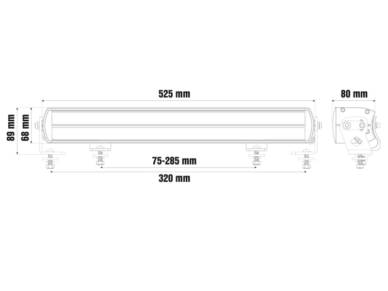 Optibeam Super Captain Dual 600 LED Fjernlysbar 25000lm 525mm 9-36V - Billede 10