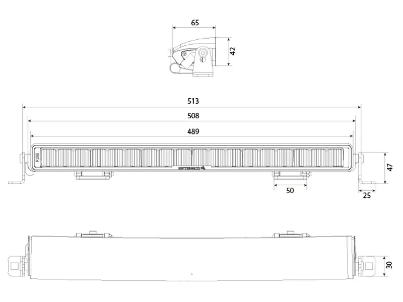 OPTIBEAM PURE 506 LED Fjernlysrampe 19400lm 9-48V 508mm ECE-godkendt - Billede 10