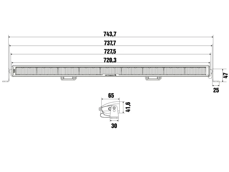 OPTIBEAM PURE 730 LED Fjernlysbro 28200lm 9-48V 73cm - Billede 7