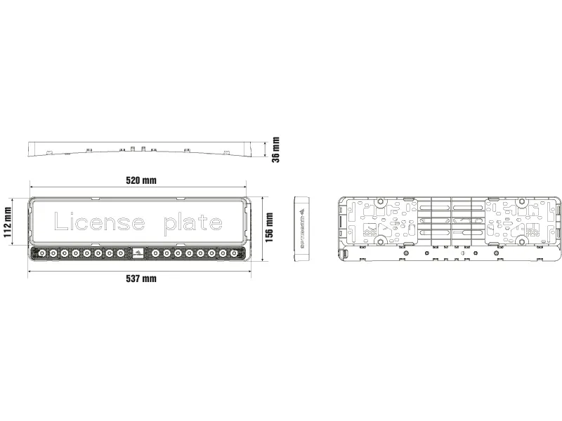 OPTIBEAM E-BAR EU TWIN LED Fjernlysrampe 9200lm 9-36V 537mm - Billede 4