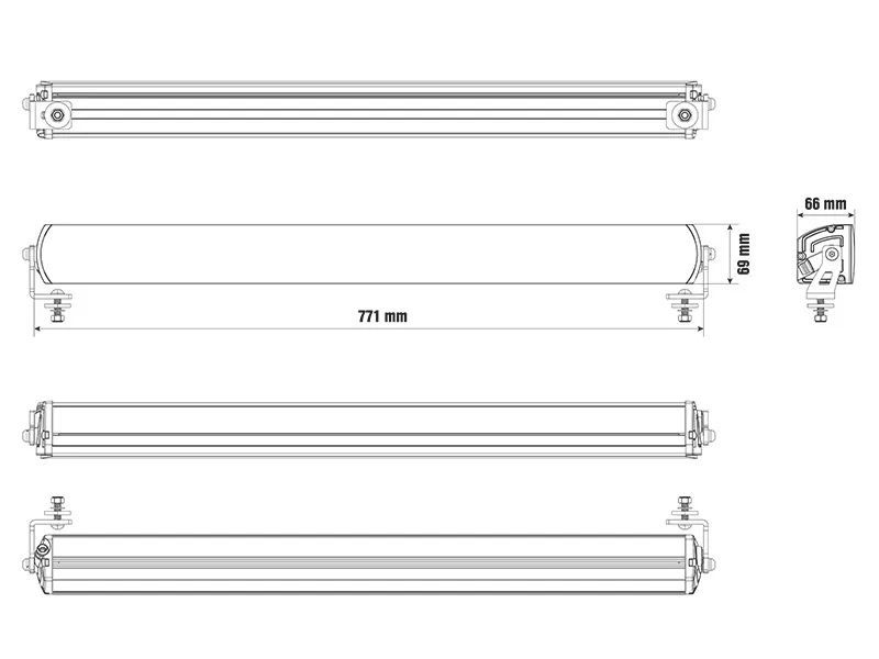 Optibeam Super Captain Dual 800 Rally Edition LED-lysbar 21300lm - Billede 6