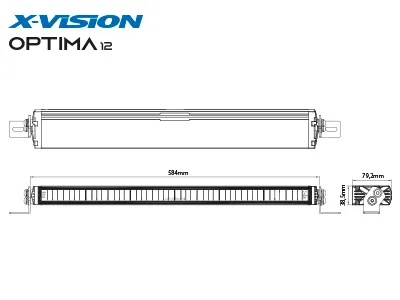 X-VISION OPTIMA 12 LED Fjernlysrampe 584mm 10500lm 9-32V - Billede 5