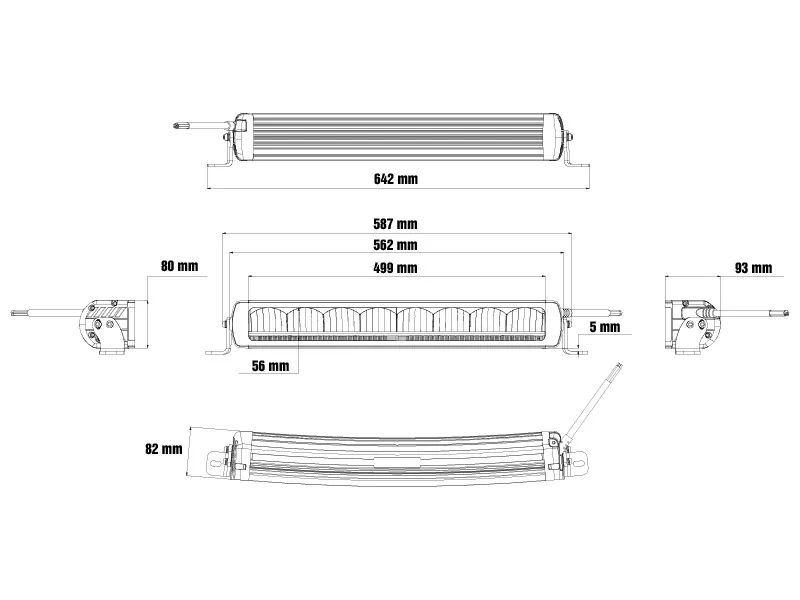 Optibeam Firebar LED Arbejdslys med Varsellys 10200lm 9-36V 562mm - Billede 11