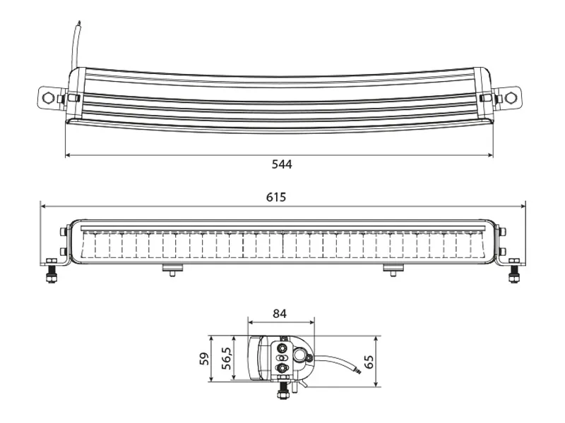 W-LIGHT Comber II LED Fjernlysrampe 13800lm 12-32V 543mm med Positionslys - Billede 6