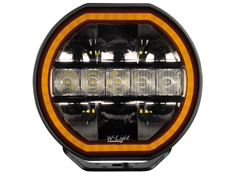 W-LIGHT ECLIPSE 7" LED Fjernlyskaster 5400lm 10-30V med Gul/Hvid Parkeringslys - Billede 4