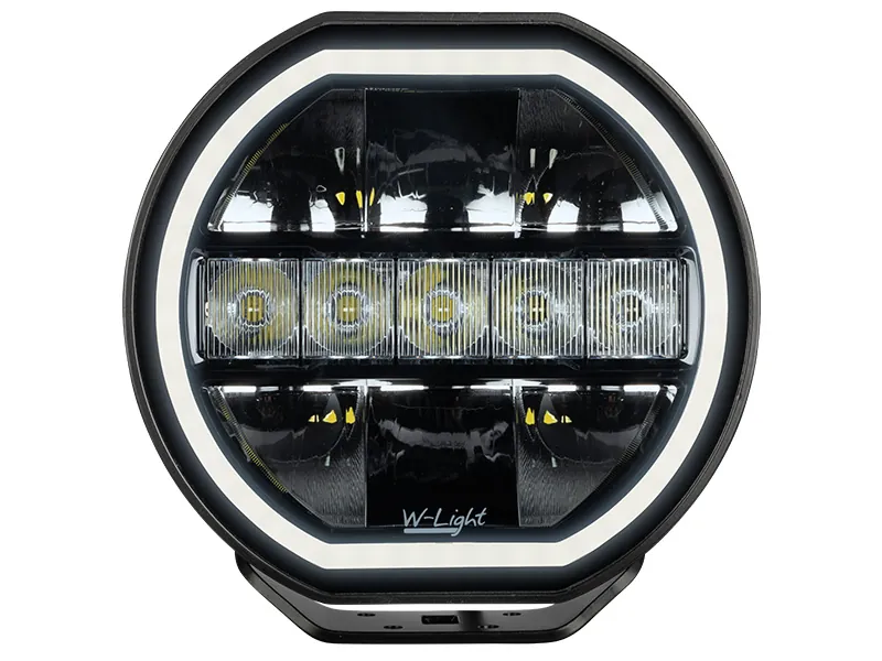 W-LIGHT ECLIPSE 7" LED Fjernlyskaster 5400lm 10-30V med Gul/Hvid Parkeringslys - Billede 5