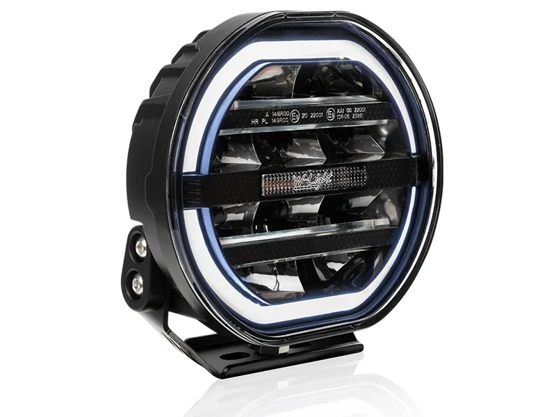 W-LIGHT Fury 7" LED Fjernlyslampe 6700lm 12-48V med Integreret Advarselslys - Billede 2