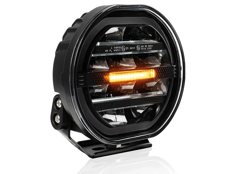 W-LIGHT Fury 7" LED Fjernlyslampe 6700lm 12-48V med Integreret Advarselslys - Billede 3
