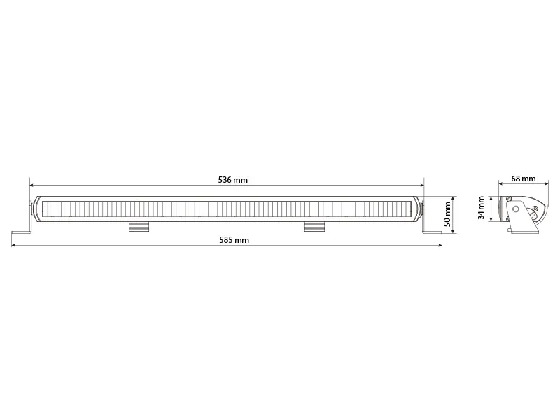 W-Light Flux LED-lysbar 100W 10000lm 536 mm - Billede 3