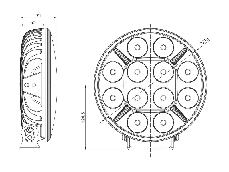 SEEKER 9 SPOT LED Fjernlys 120W 12000lm 9-36V - Kraftig Arbejdslys til Køretøjer - Billede 4