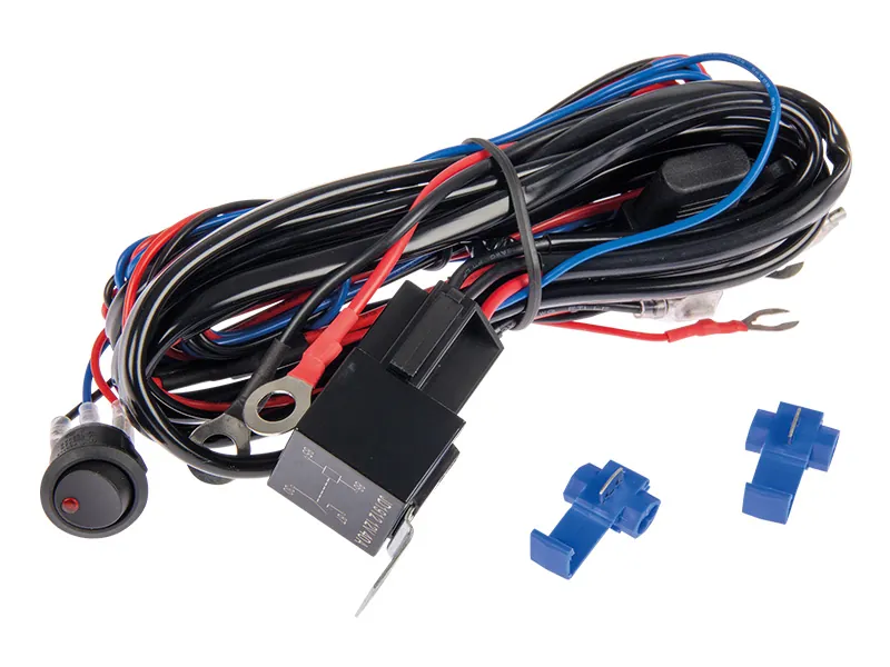 AUTOLINE Kabelsæt til ekstra lygter 12V med relæ og LED-kontakt - Max 160W - Billede 2