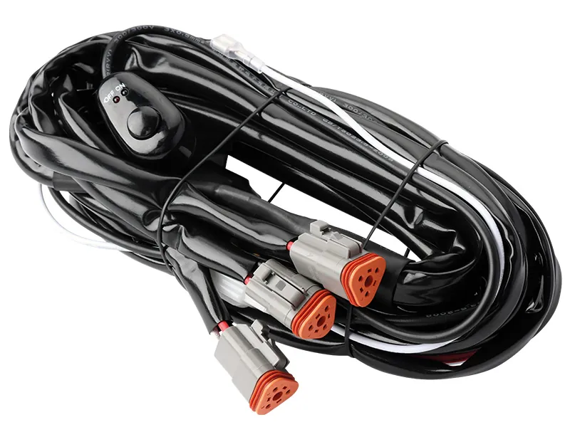 Kabelsæt til 3 Ekstra Lygter med DT-Stik 12V 40A - Komplet med Relæ og Parkeringslys - Billede 2