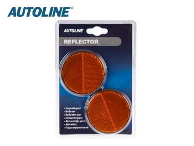 AUTOLINE Reflektorer Gule Ø 70mm - Sæt med 2 stk. selvklæbende - Billede 2