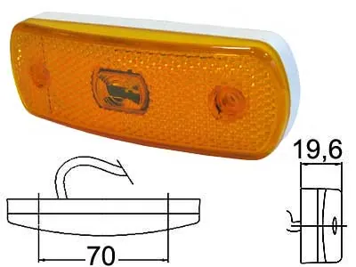 SIM LED Sidemarkeringslys Amber 12-24V med Reflektor - Ledekstralys.dk