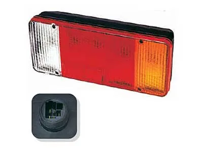 Iveco Baglygte 5-Kammer Højre Side med Bakkamera - 304x131x82mm - Ledekstralys.dk