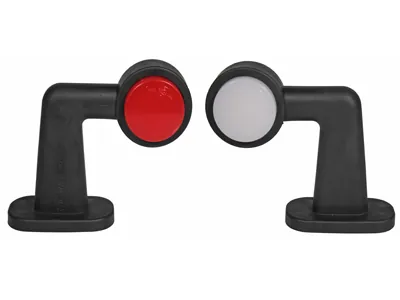 WAS LED Sidemarkeringslys 12-24V Hvid/Rød Neon Effekt med Gummiarm - Ledekstralys.dk