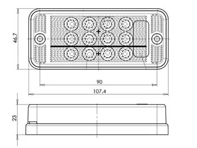 LED Baglygte 12-24V med Bremse, Baglys og Blinklys - 107x47mm - Billede 4