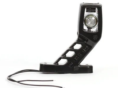 WAS LED Sidemarkeringslys 12-24V Venstre med 45° Gummiarm Hvid/Rød - Billede 3