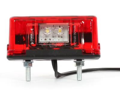 WAS LED Nummerpladebelysning Rød 12-24V med Positionslys - Ledekstralys.dk