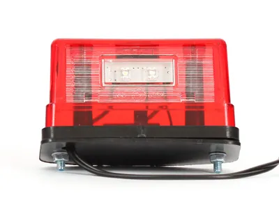 WAS LED Nummerpladebelysning Rød 12-24V med Baglysfunktion - Ledekstralys.dk