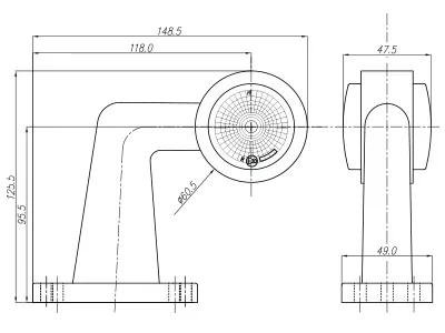 WAS LED Sidemarkeringslys Venstre 12-24V med 90° Gummiarme Hvid/Rød - Billede 2